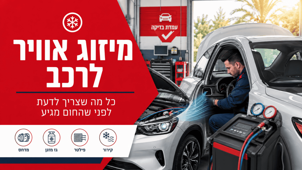 מיזוג אוויר לרכב - כל מה שצריך לדעת לפני שהחום מגיע